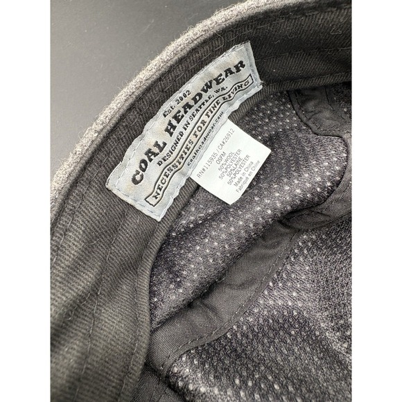 Coal Headwear Gray Wool 5 Panel Cap Since 2002 Patch Adjustable Vintage - Picture 8 of 9